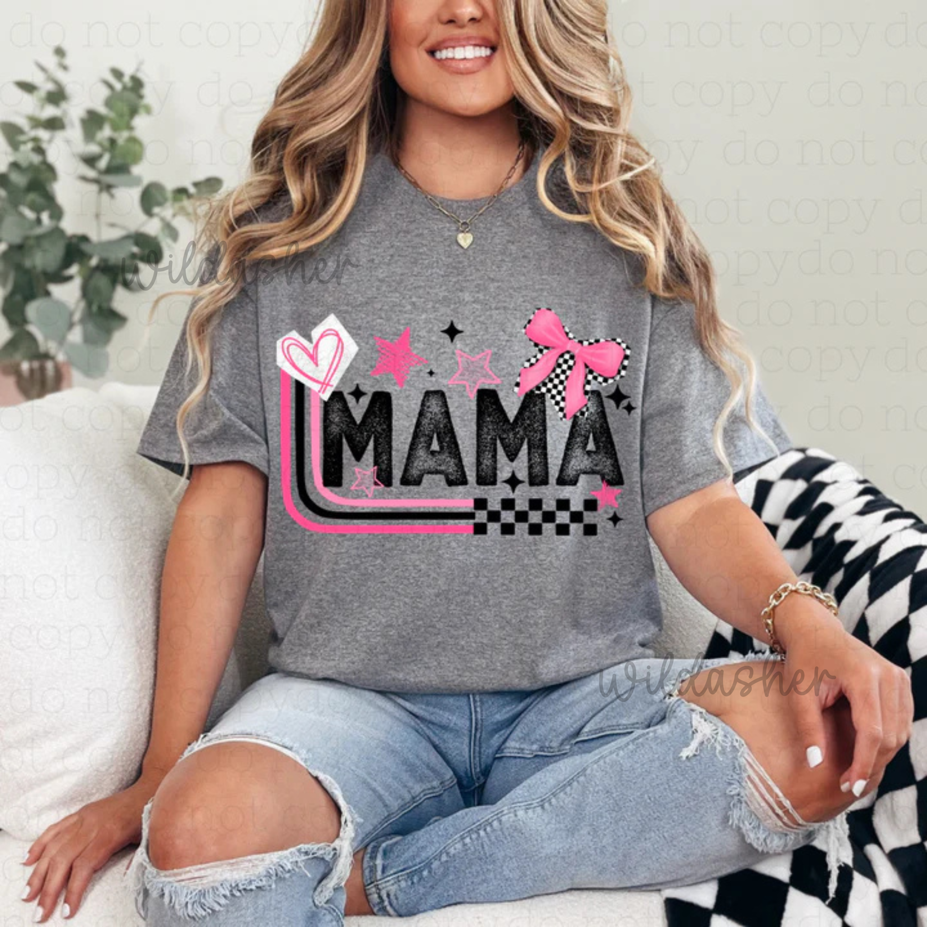 Mama Pink Bows & Checkered