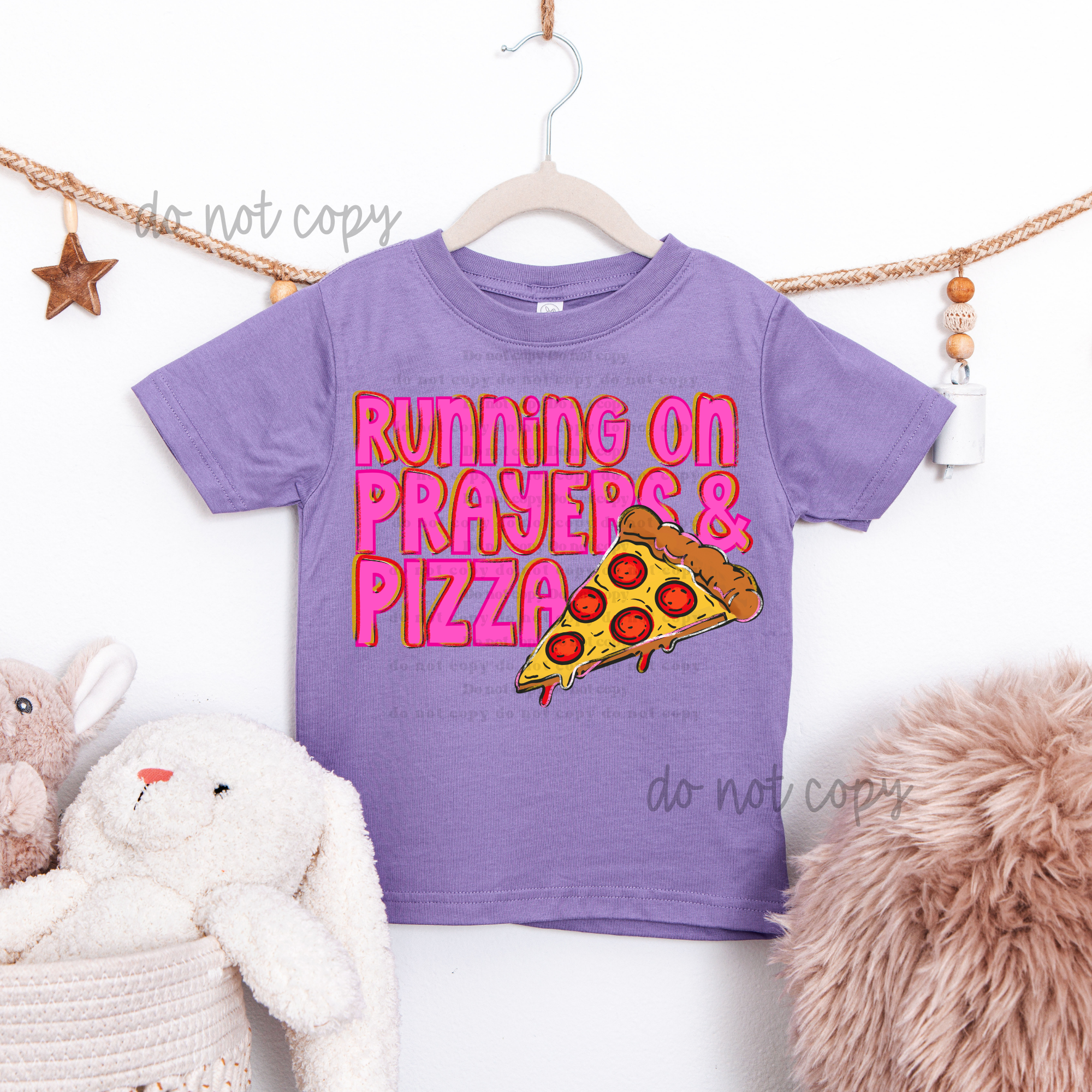 Prayers and Pizza - pink
