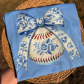 Floral Baseball Bow