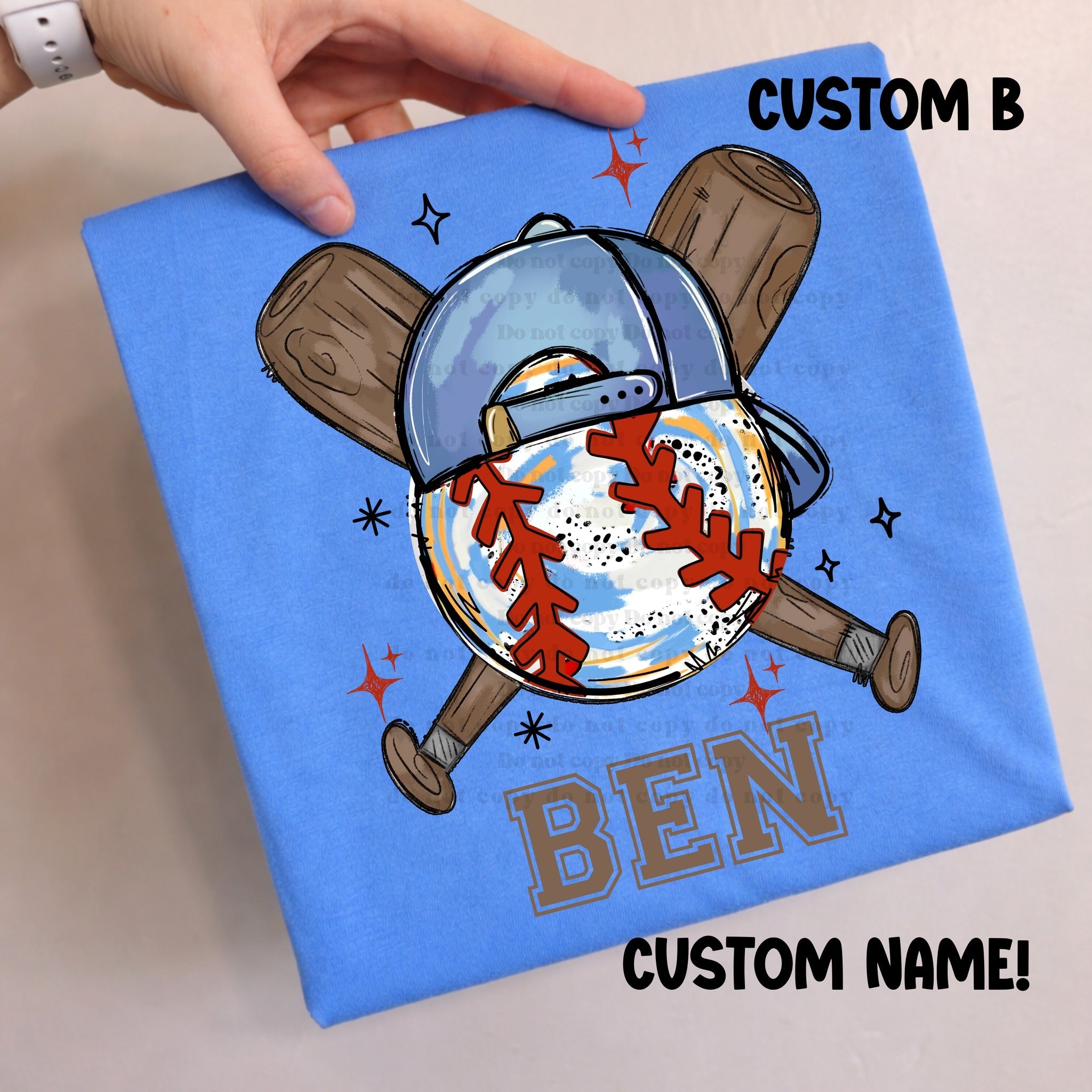 Boys Custom Baseball with bats