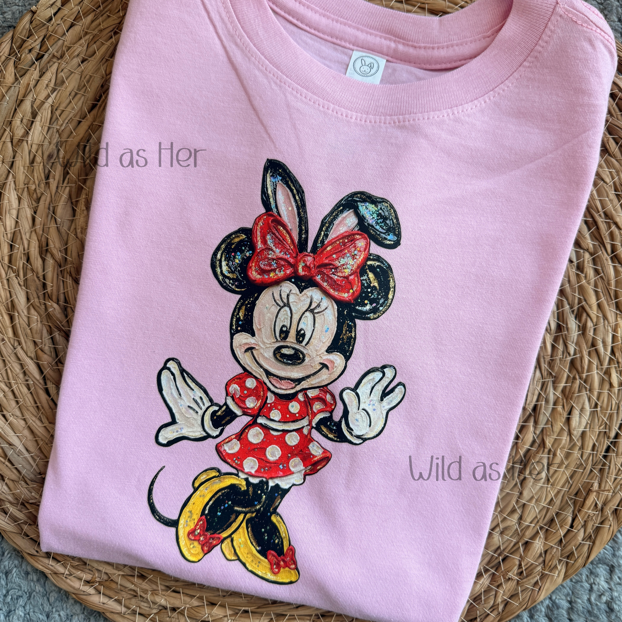 Oil Paint Minnie with bunny ears