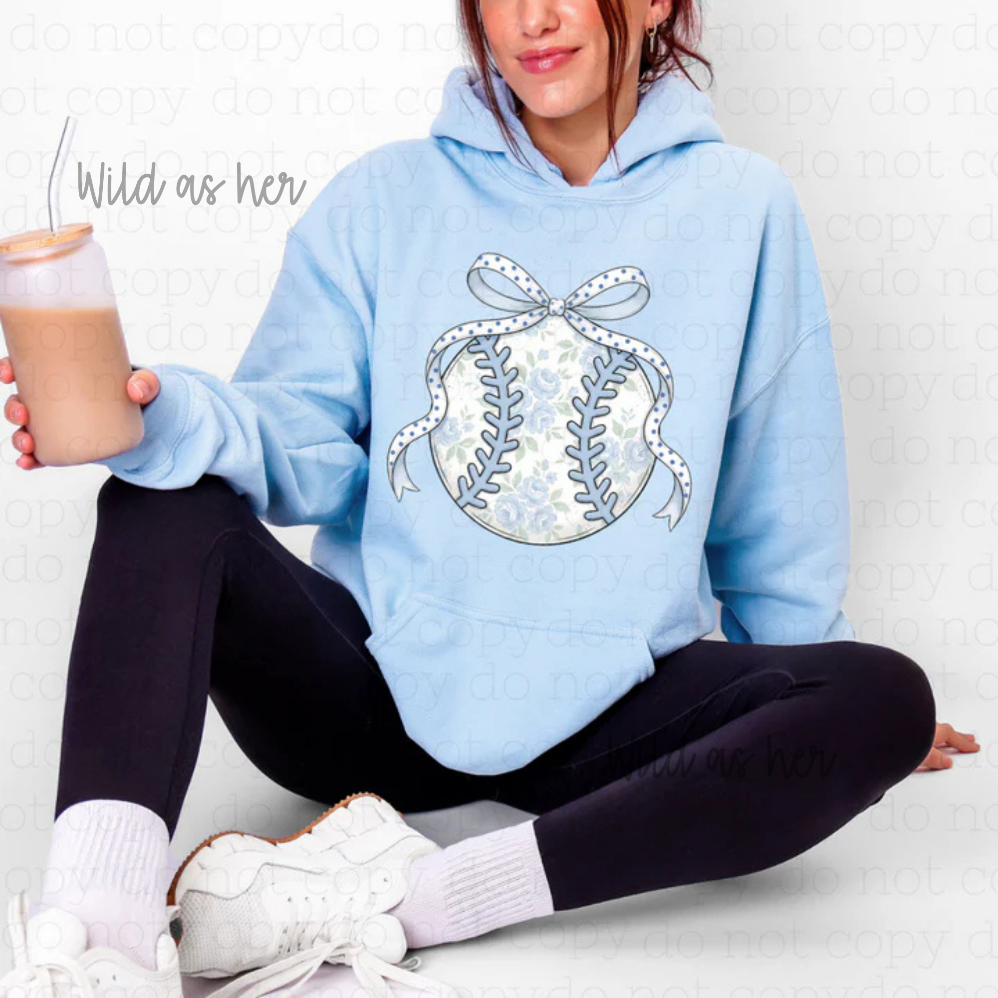 Blue Floral Baseball