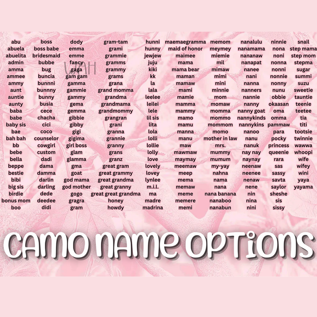 Camo Names - Pink