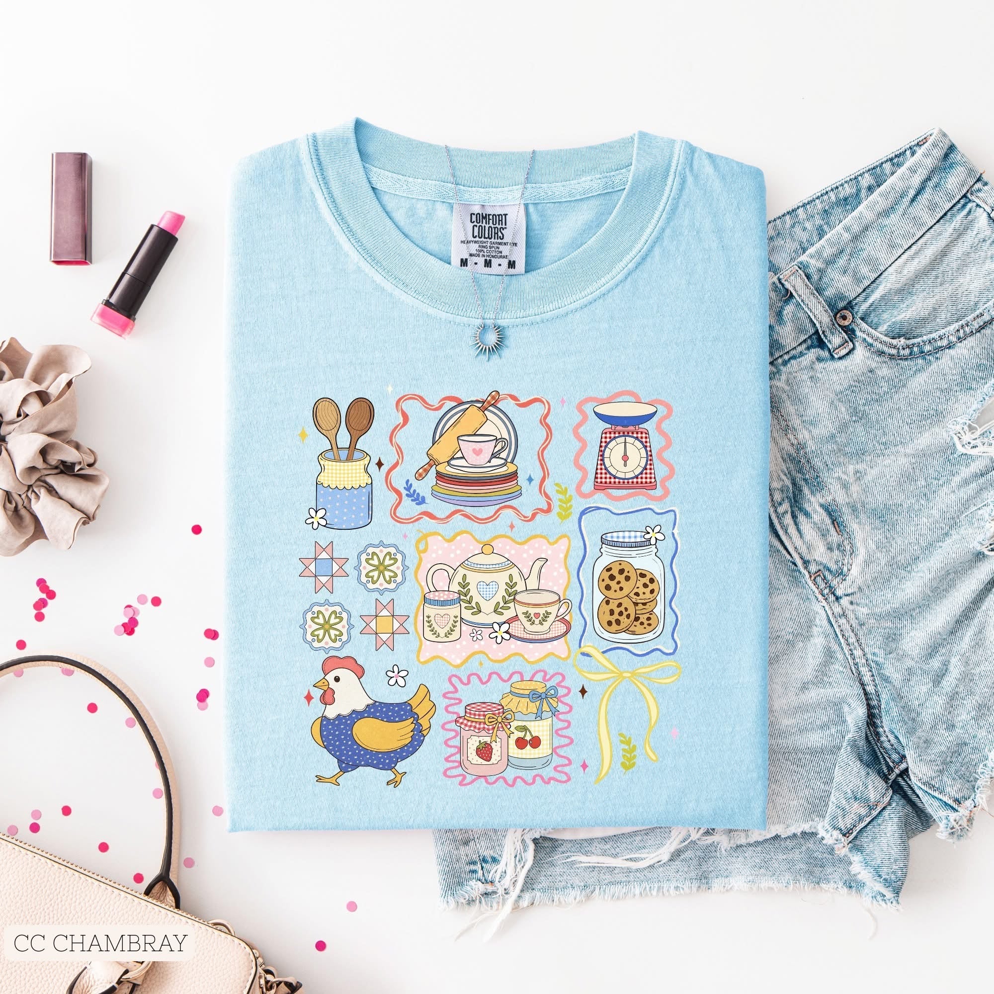 Vintage Chicken and Dishes Collage