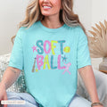 softball watercolor neon