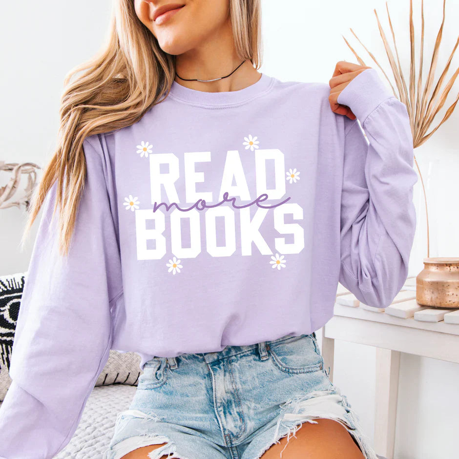Read More Books - purple floral